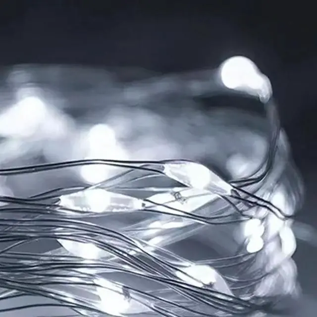 Alt view image 5 of 5 - 300 LED Curtain Lights Copper Wire Warm White Decorative String Lights for Home and Party Styling White