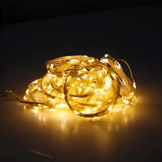 Main image of 300 LED Curtain Lights Copper Wire Warm White Decorative String Lights for Home and Party Styling Warm White