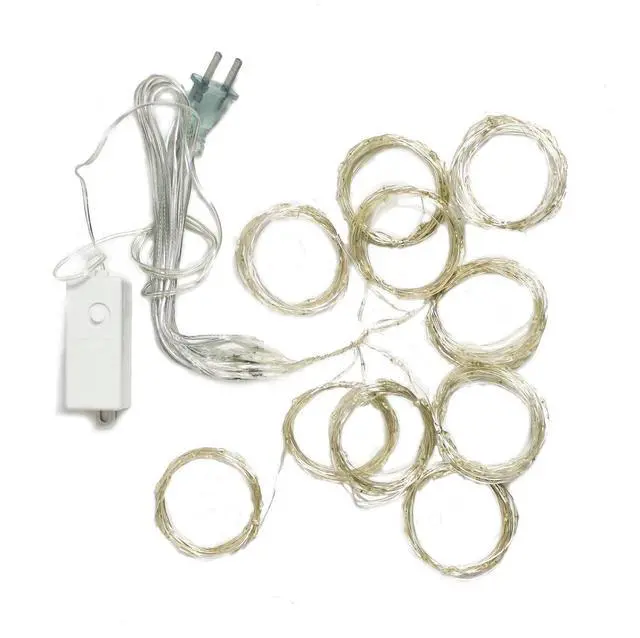 Alt view image 2 of 5 - 300 LED Curtain Lights Copper Wire Warm White Decorative String Lights for Home and Party Styling Warm White