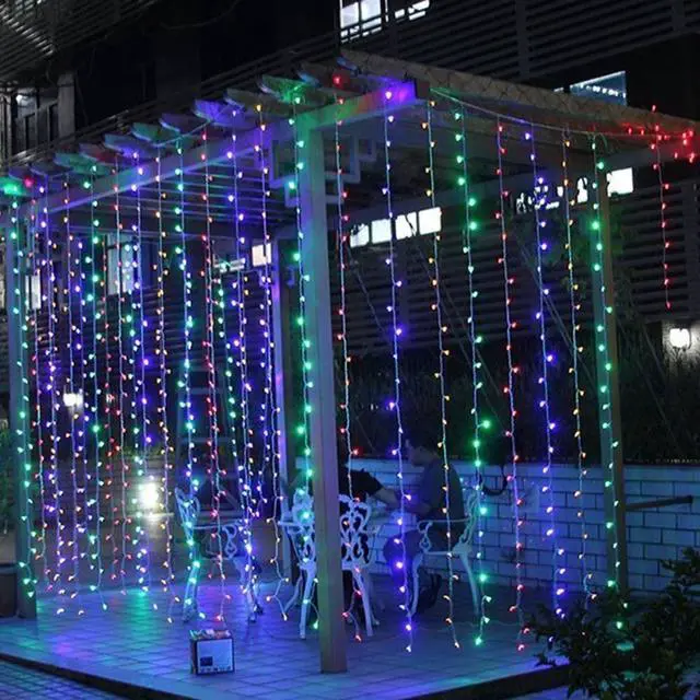 Main image of 300 LED Multicolor Curtain String Light with Remote Control