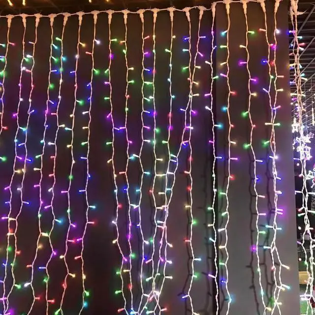 Alt view image 4 of 6 - 300 LED Multicolor Curtain String Light with Remote Control