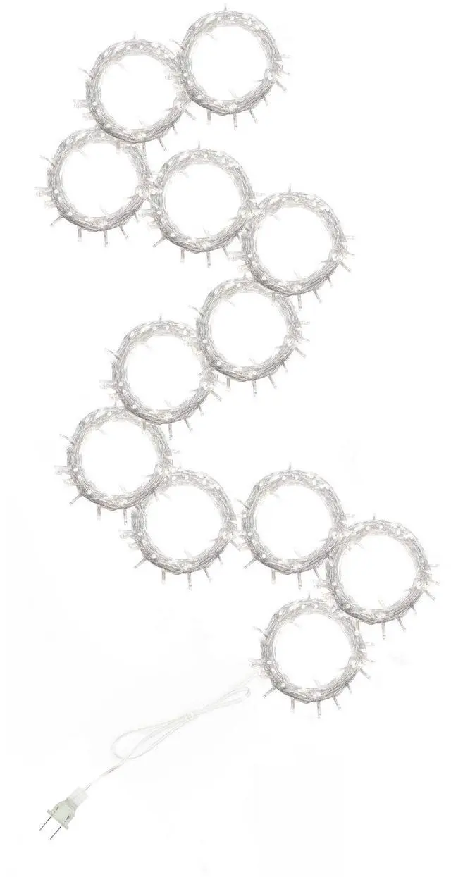 Alt view image 3 of 6 - 300 LED Curtain String Light with Remote White 9x9ft