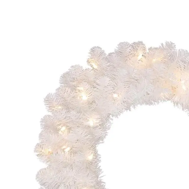 Alt view image 2 of 5 - Prelit Salem Pine Wreath in White