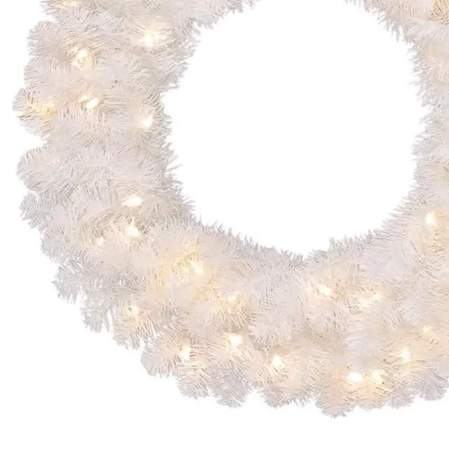 Alt view image 3 of 5 - Prelit Salem Pine Wreath in White