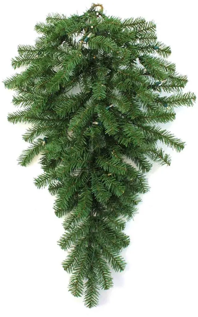 Main image of 36" Prelit Classic Pine Teardrop - Warm White LED, Battery Operated