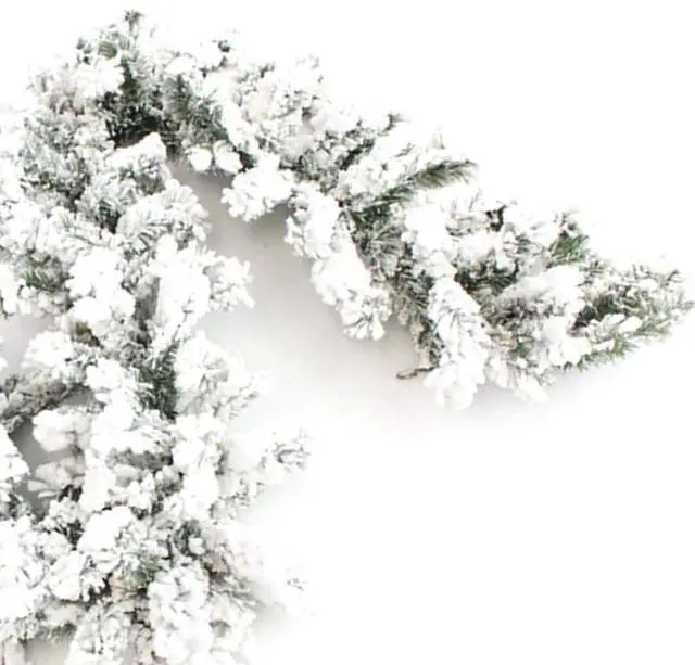 Alt view image 5 of 5 - 9' Pre-Lit Heavy Snow Flocked Christmas Garland with Timer