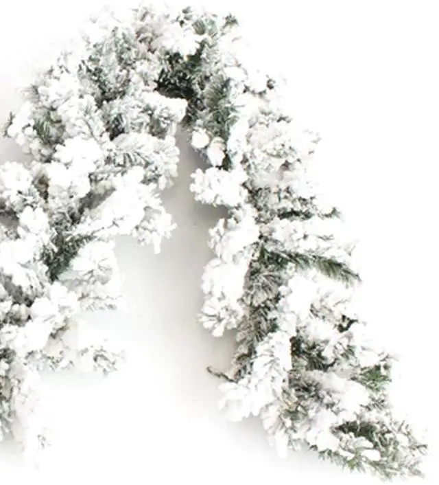 Alt view image 4 of 5 - 9' Pre-Lit Heavy Snow Flocked Christmas Garland with Timer