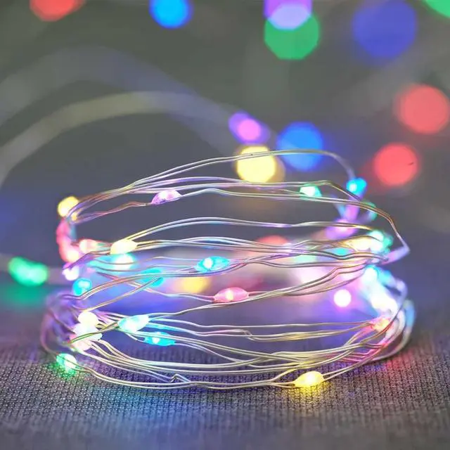 Alt view image 5 of 6 - 10 LED Multi-Color Fairy Lights with Mini Battery Pack 50 Pieces