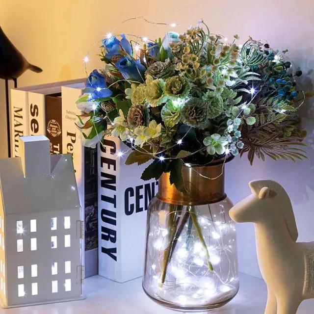 Alt view image 4 of 6 - 20 LED Mini String Lights 4 Functions, Battery Included White