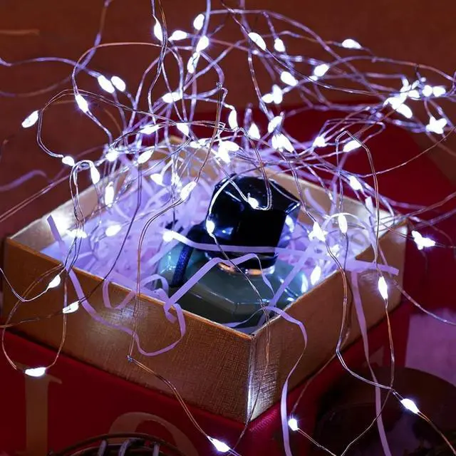 Alt view image 6 of 6 - 20 LED Mini String Lights 4 Functions, Battery Included White