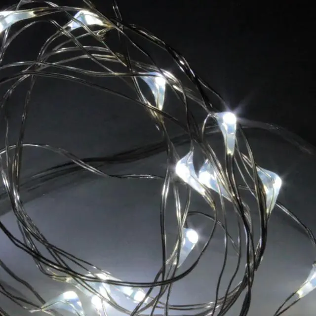 Alt view image 4 of 5 - 20 LED Mini Fairy String Lights Multi-Color, Battery Included White