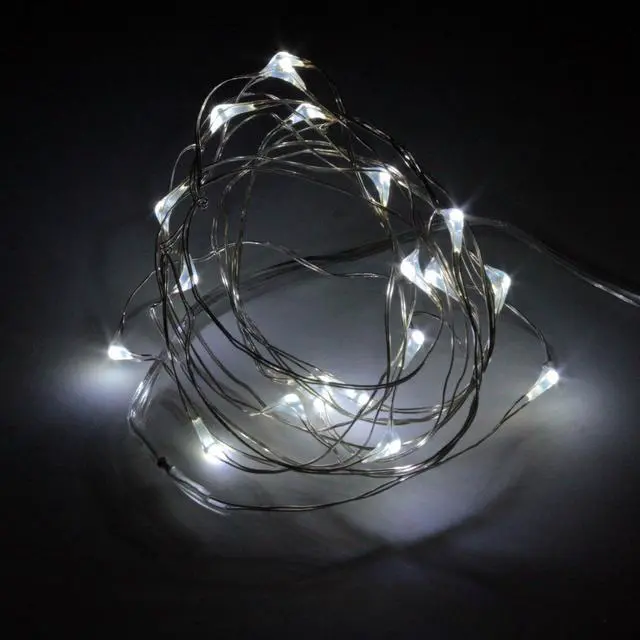 Alt view image 2 of 5 - 20 LED Mini Fairy String Lights Multi-Color, Battery Included White