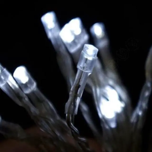 Alt view image 4 of 5 - 20 LED Clear Cable String Lights Battery Operated, White/Warm White