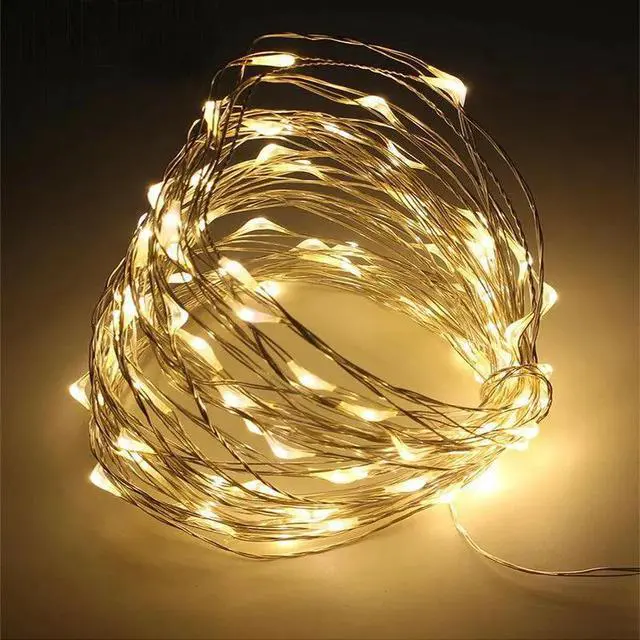 Alt view image 2 of 4 - 24pcs 10' 30L Micro-Dot Indoor Fairy Lights Battery Operated Warm White