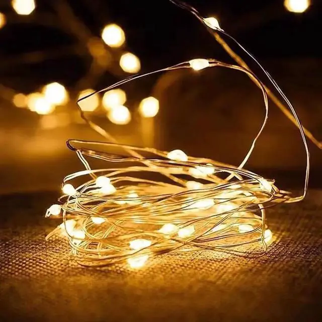 Alt view image 3 of 4 - 24pcs 10' 30L Micro-Dot Indoor Fairy Lights Battery Operated Warm White