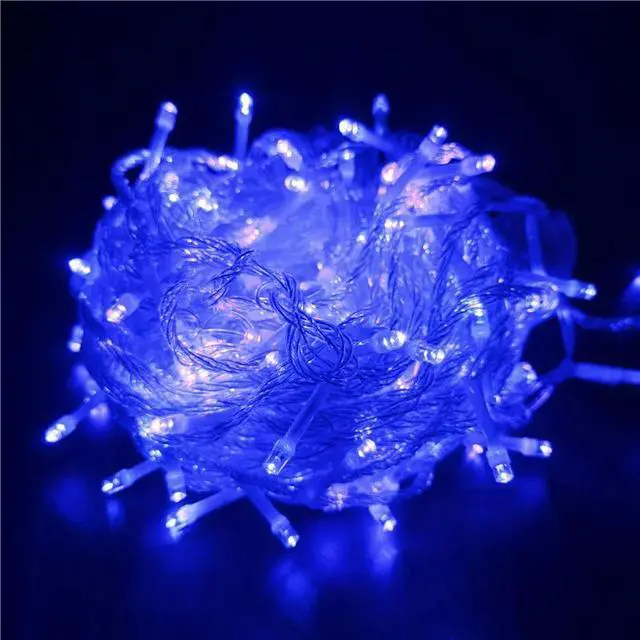 Alt view image 2 of 5 - 30 LED Clear Cable String Lights Battery Operated Purple