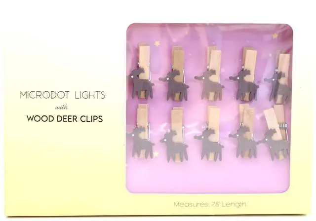 Alt view image 2 of 5 - 20L Microdot Lights with 10L Wood Deer Clips, W/2AA Indoor Battery Box