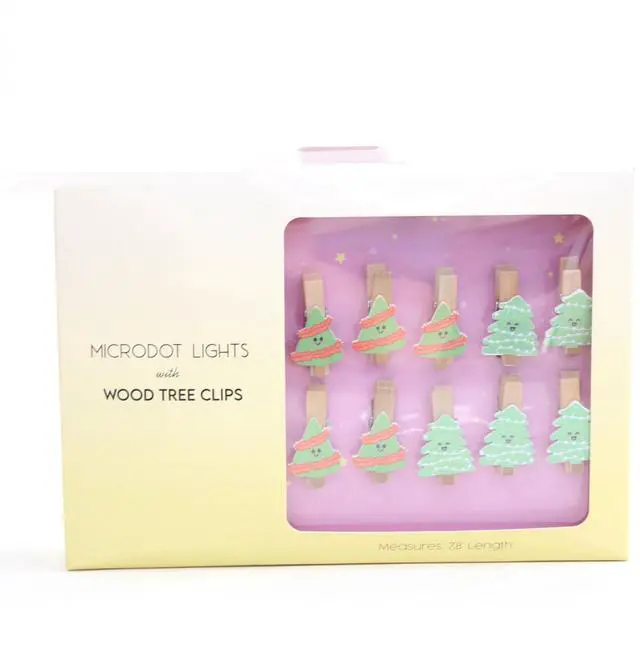 Alt view image 3 of 5 - 20L Microdot Lights with 10L Wood Tree Clips, W/2AA Indoor Battery Box