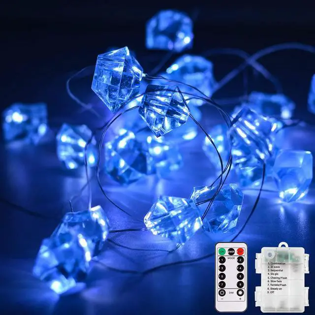 Alt view image 3 of 5 - 10 LED Crystal String Lights Blue