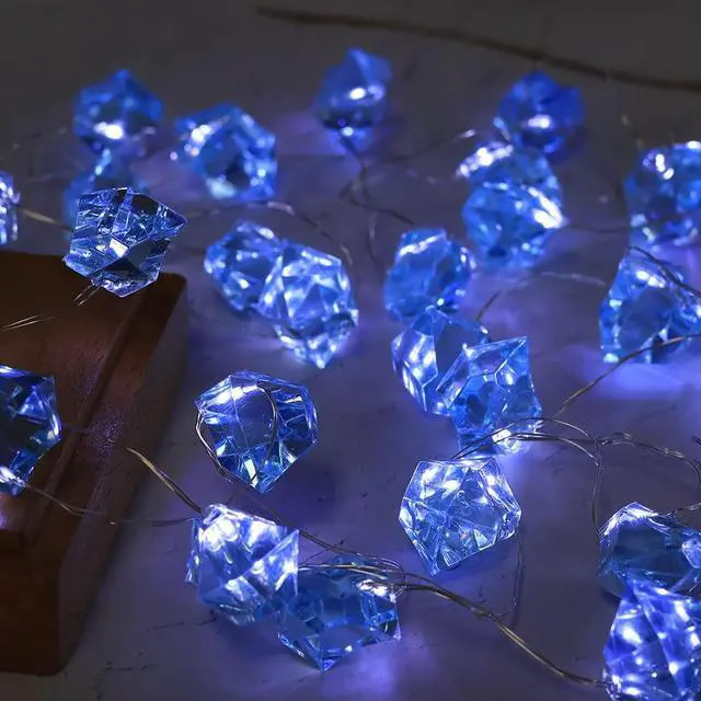 Alt view image 2 of 5 - 10 LED Crystal String Lights Blue