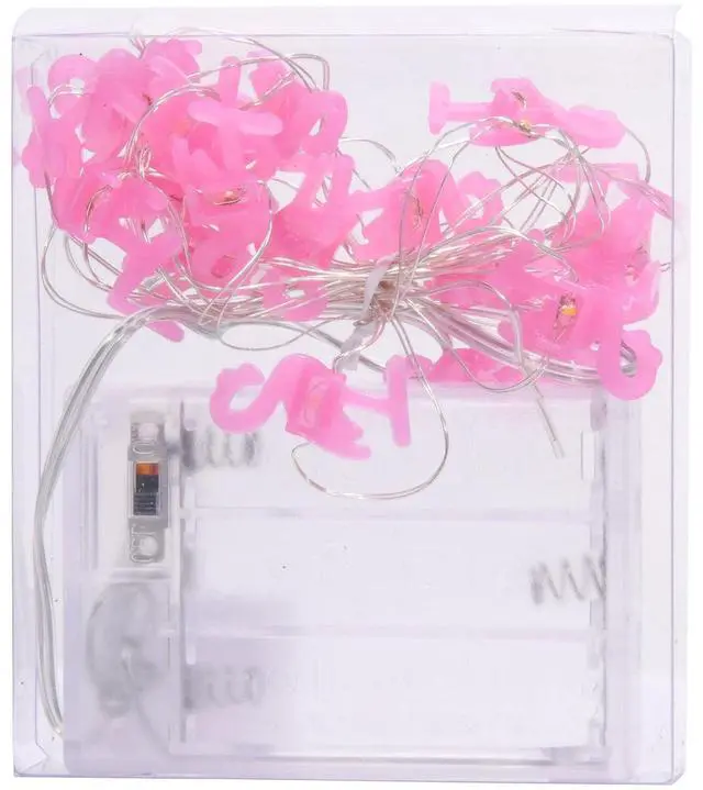Alt view image 4 of 4 - 20 LED Flamingo String Lights - Battery Operated
