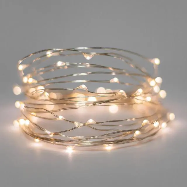 Alt view image 2 of 4 - 50 LED Silver Copper Fairy Lights - Battery Operated