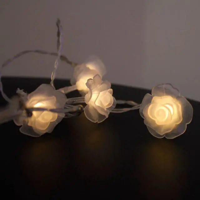 Main image of 20 LED PVC Rose Flower String Lights - Battery Operated