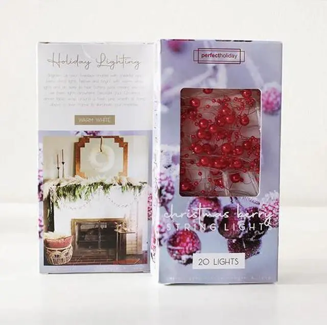 Alt view image 2 of 2 - 20 LED Red Berry Christmas String Lights - Battery Operated