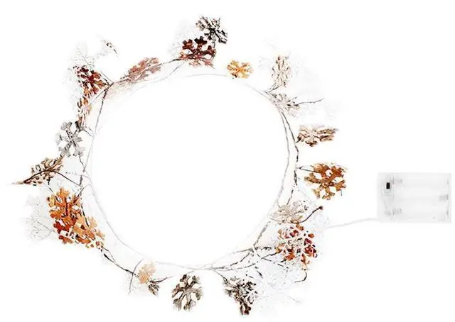 Alt view image 3 of 3 - 20 LED Glitter Snowflake Copper Fairy Lights