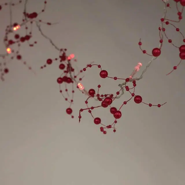 Alt view image 4 of 4 - 20 LED Beads String Lights - Battery Operated, Red