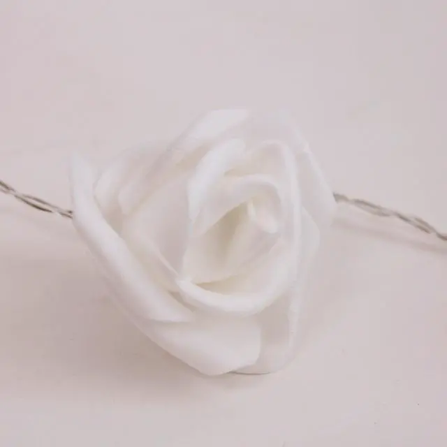 Alt view image 2 of 6 - 20 LED String Lights with PE Rose Flowers - Warm White