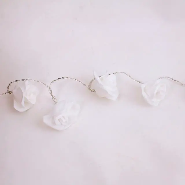Alt view image 6 of 6 - 20 LED String Lights with PE Rose Flowers - Warm White