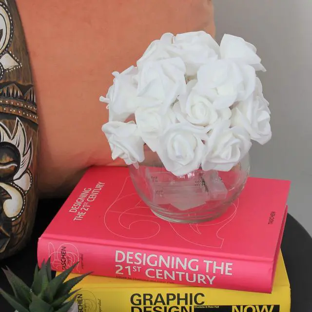 Alt view image 3 of 6 - 20 LED String Lights with PE Rose Flowers - Warm White