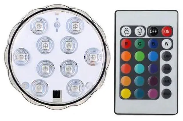 Alt view image 3 of 4 - 10 LED Submersible Disc Lights with Remote - Multi