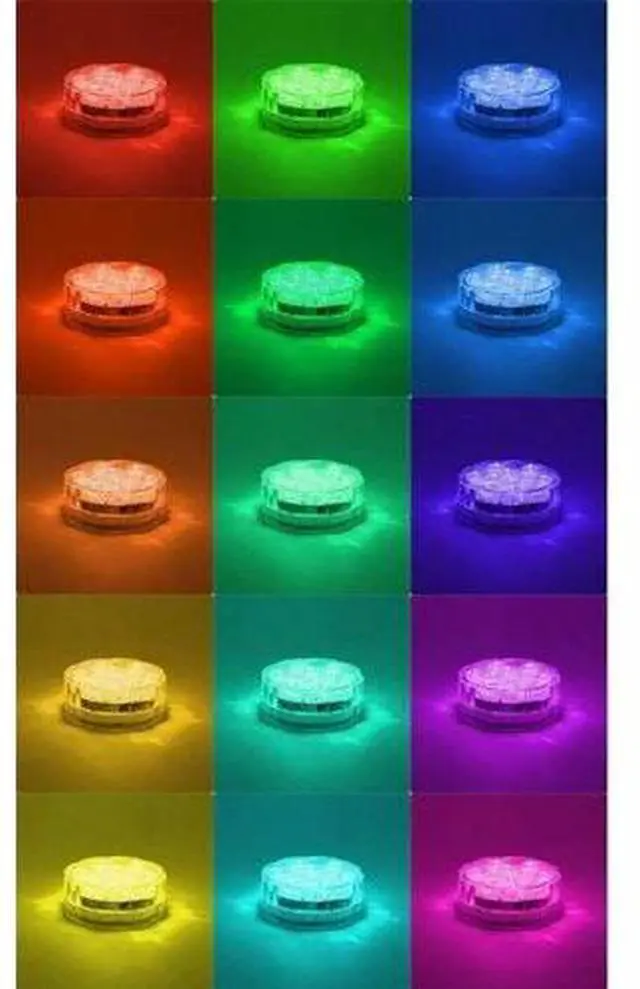 Alt view image 2 of 4 - 10 LED Submersible Disc Lights with Remote - Multi