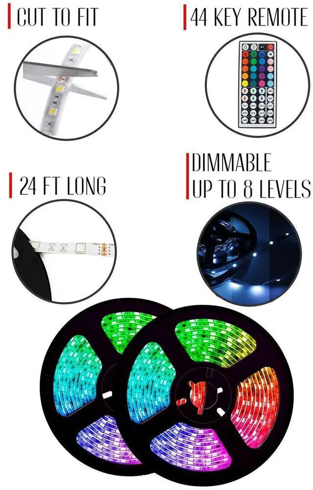 Alt view image 4 of 5 - Complete Kit 300 LED Strip Lights with Remote