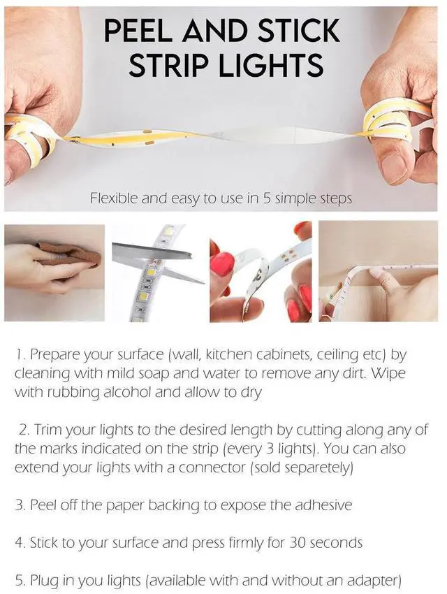 Alt view image 5 of 5 - Complete Kit 300 LED Strip Lights with Remote