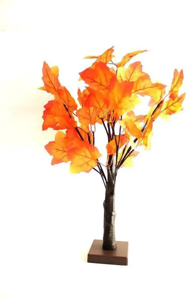 Main image of 24 LED Fall Maple Leaf Tree Lights 2 Pack 20 Inch Battery Operated Warm White