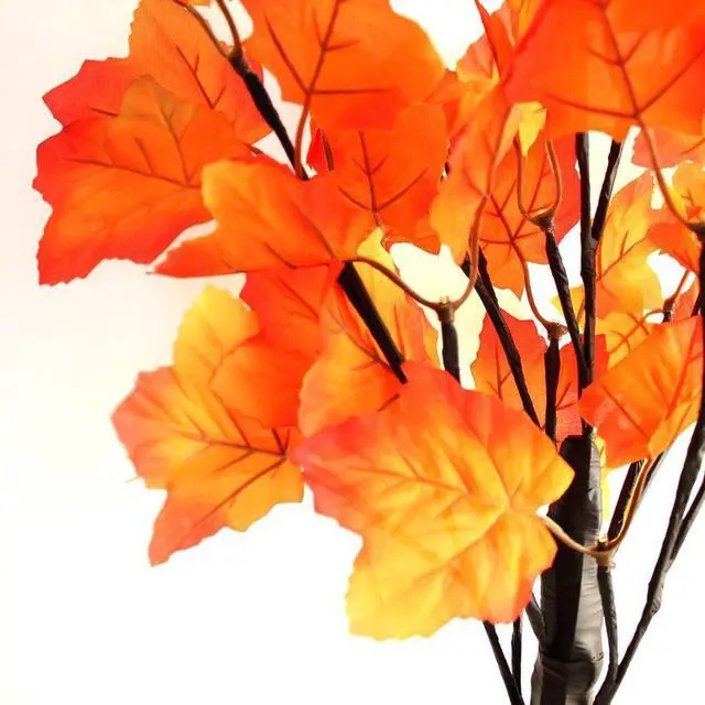 Alt view image 3 of 3 - 24 LED Fall Maple Leaf Tree Lights 2 Pack 20 Inch Battery Operated Warm White