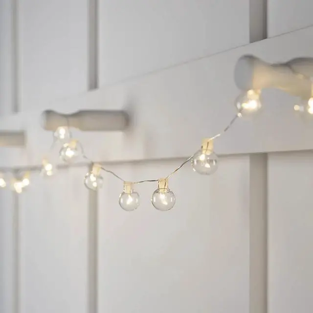 Alt view image 2 of 4 - 20 LED 7ft Glass Ball Battery Operated Light - Warm White