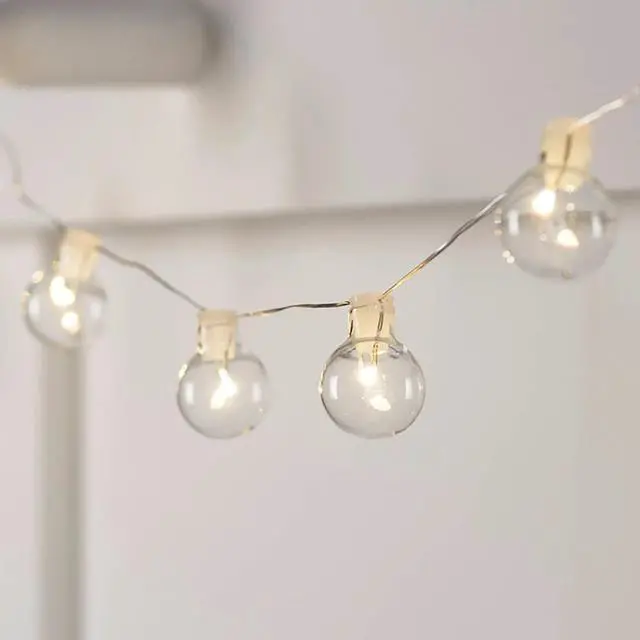 Main image of 20 LED 7ft Glass Ball Battery Operated Light - Warm White