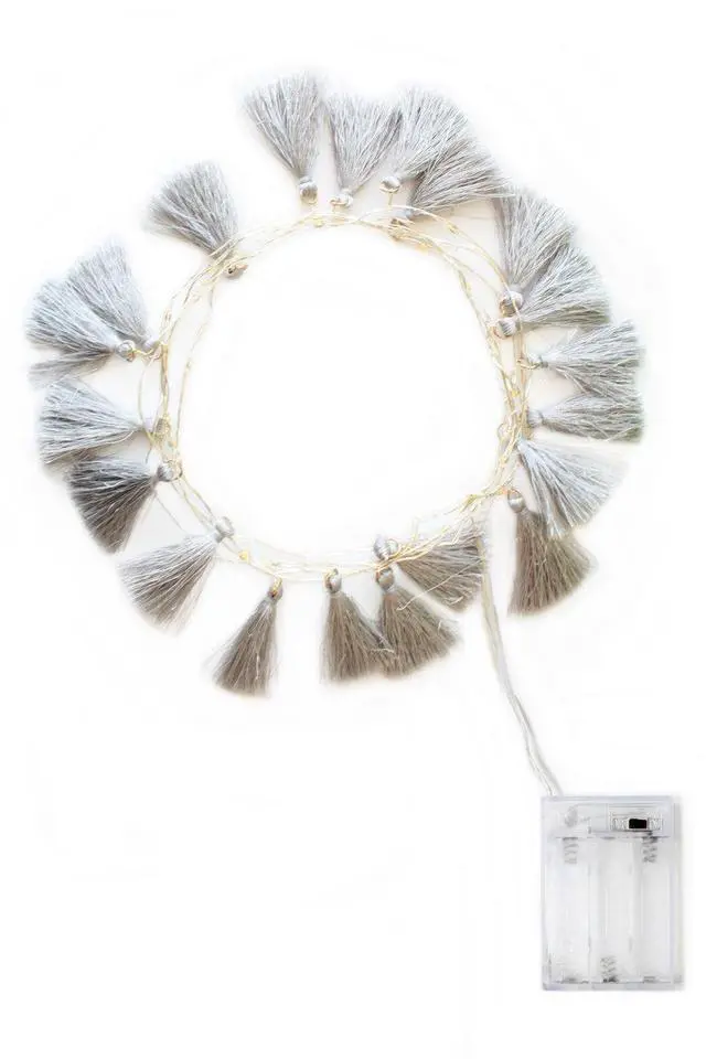 Alt view image 4 of 4 - Bohemian Tassel Fairy String Lights Large