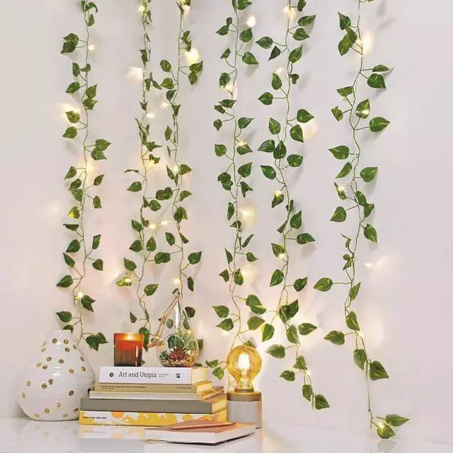 Main image of 66 LED Ivy Leaf Curtain Light 1M Width x 1.6M Length Battery Operated