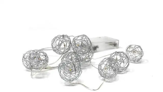Alt view image 3 of 4 - 10 LED Wire Ball Battery String Light 3ft Warm Glow