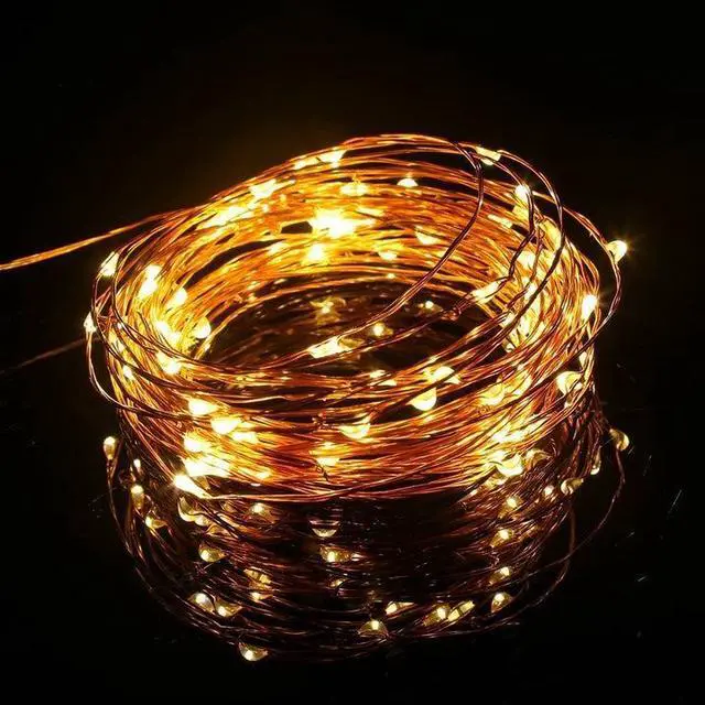 Main image of 100 LED Copper Wire String Lights - Battery Operated, Warm White
