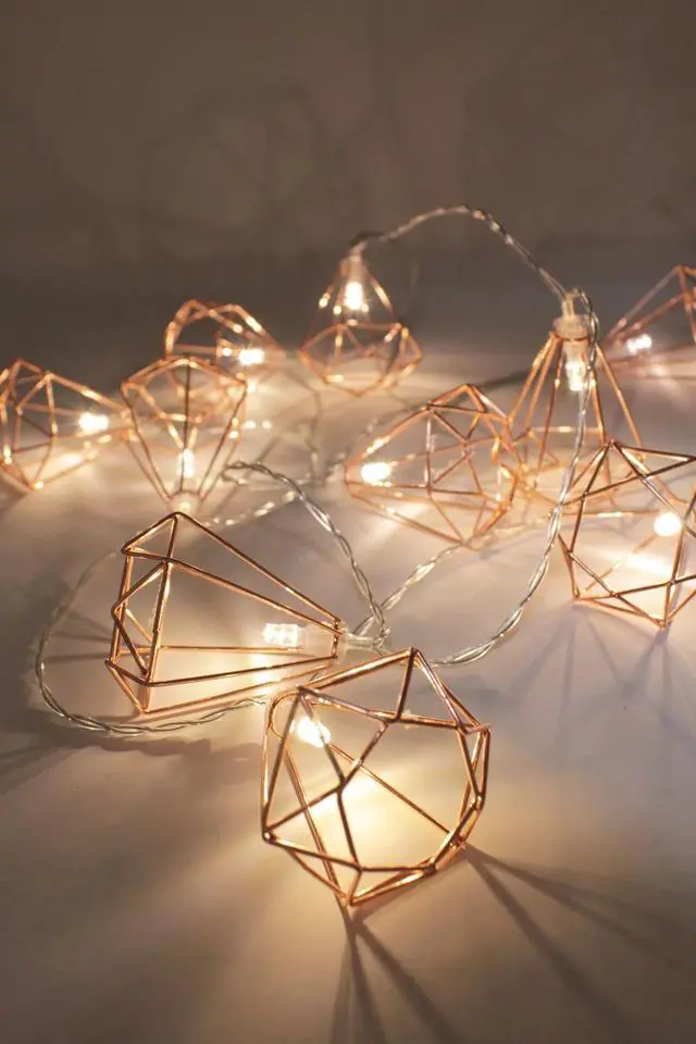 Alt view image 2 of 5 - Rose Gold Diamond String Lights Battery Operated