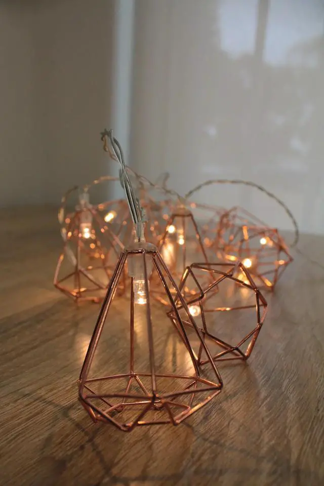 Main image of Rose Gold Diamond String Lights Battery Operated