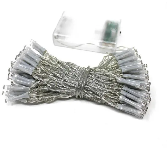 Alt view image 4 of 4 - 100 LED Clear Cable String Lights Battery Operated