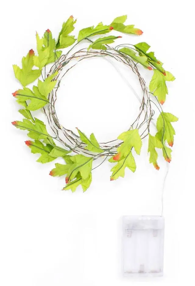 Alt view image 2 of 3 - 20 LED Maple Leaf Fairy Lights Battery Operated