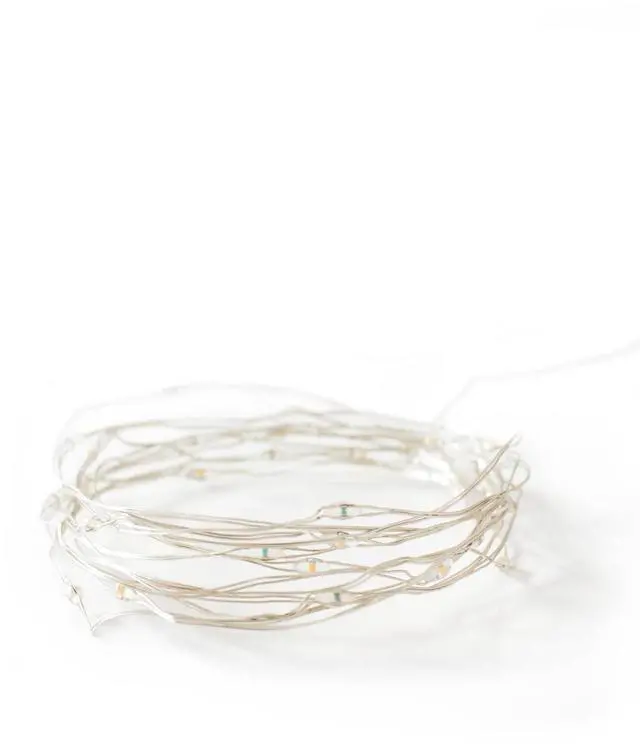 Alt view image 2 of 2 - 30 LED Silver Copper Fairy String Lights Battery Operated Blue